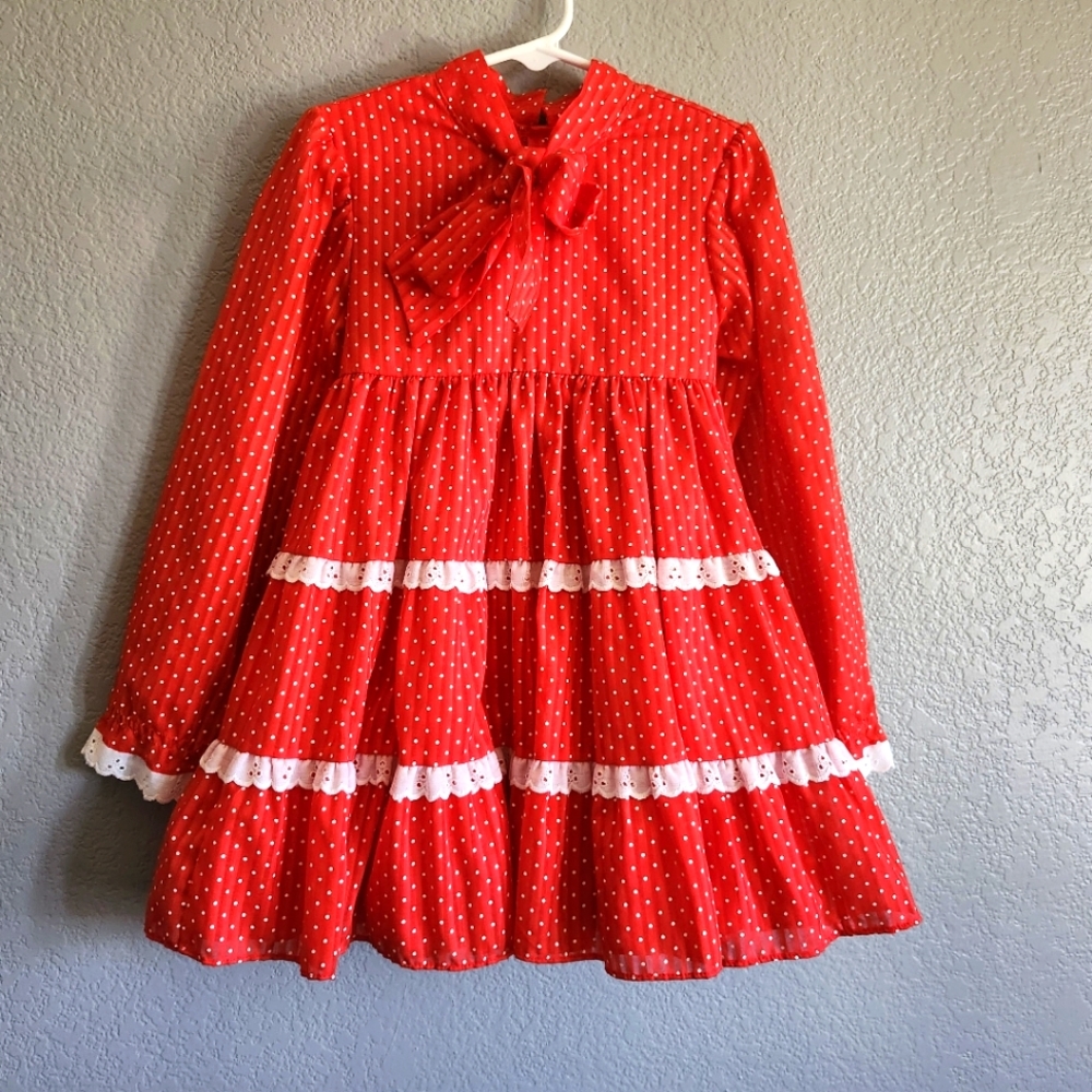 Vintage Girls Red Bryan Dress